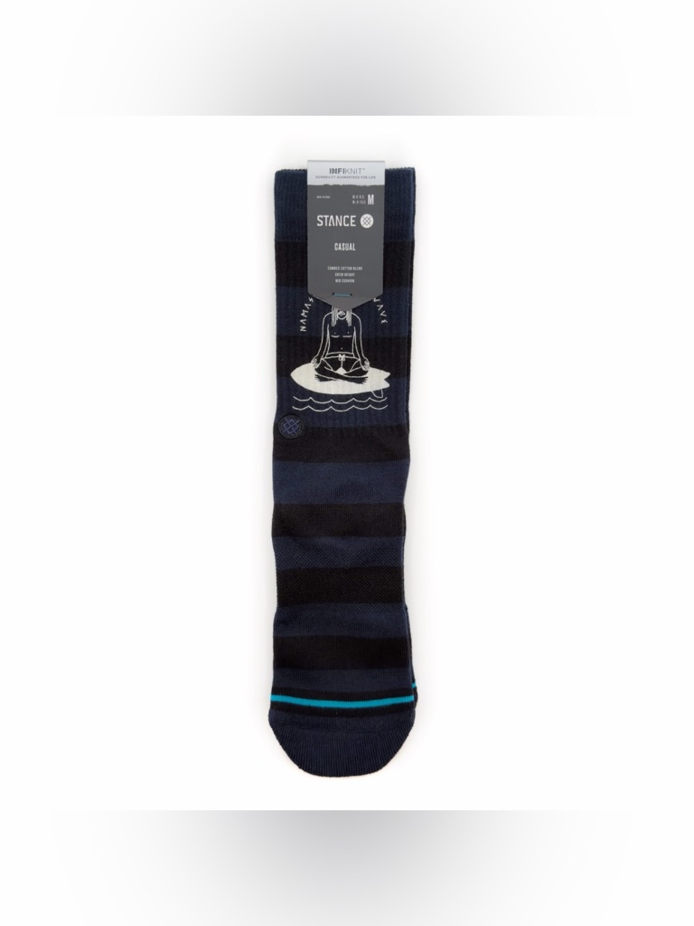 New Stance Stay Off My Wave Crew Socks Medium Mens Womens Surf Surfer Meditation